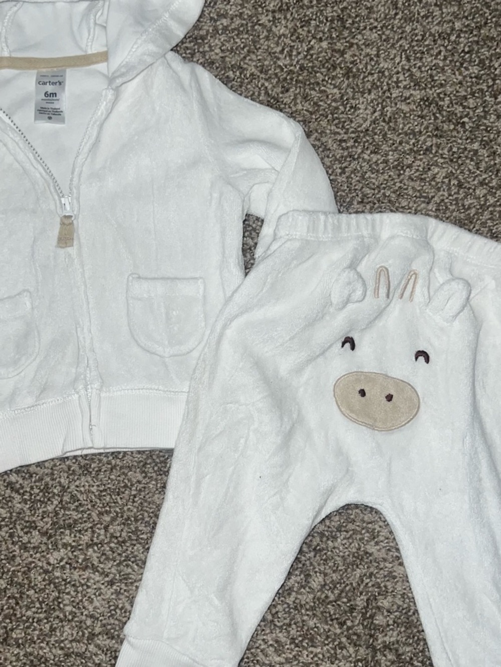 Baby Boy 6M Outfit Bundle Hoodie Pants Onesie Bear Neutral Carter’s Baby Boy lot - Picture 5 of 5